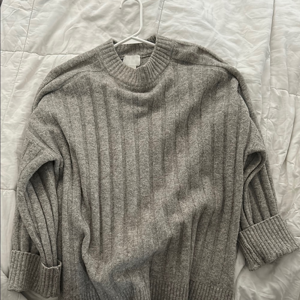 Gray Ribbed Sweater
